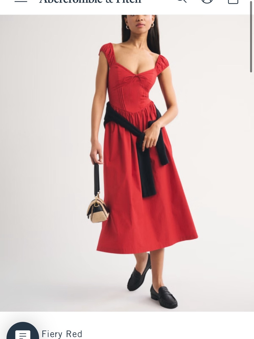 New with tags still on Abercrombie Bra-Free Cap Sleeve Dipped waist Midi dress